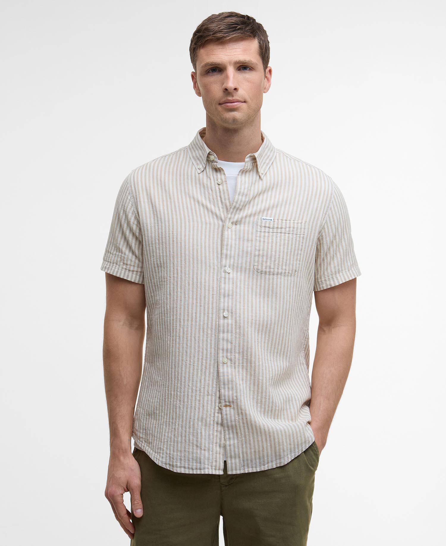 Fulbrook Tailored Short-Sleeved Striped Shirt image number 0