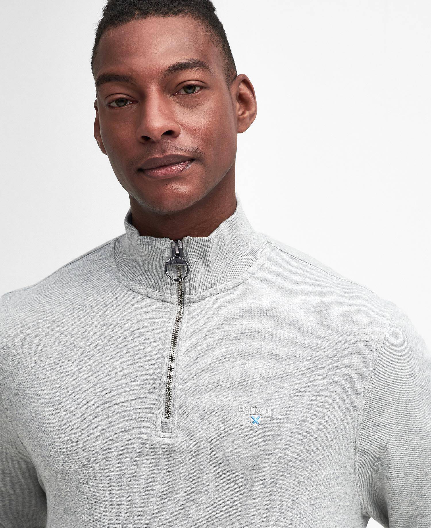 Beckhill Quarter-Zip Sweatshirt Grey Marl image number 3