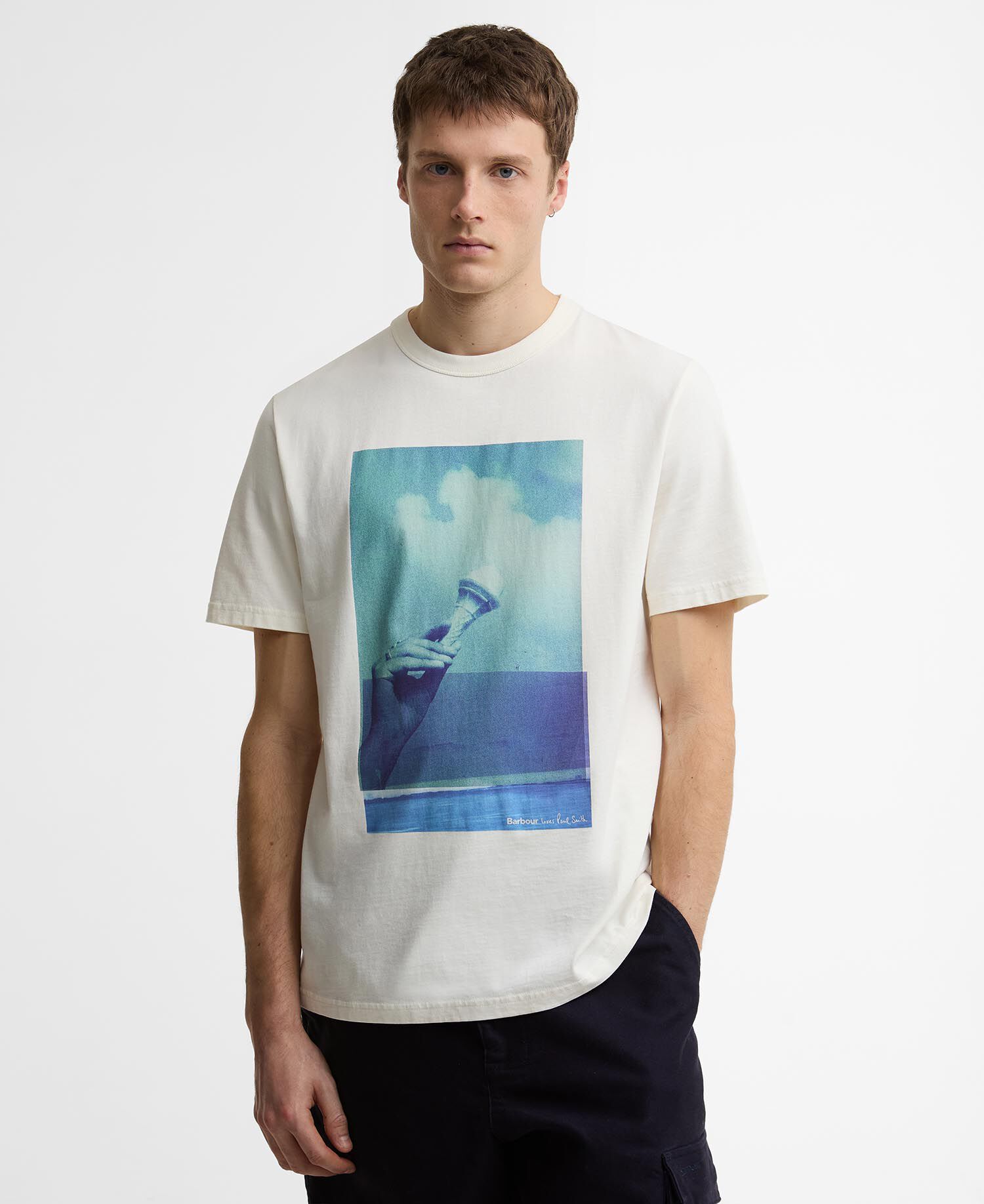 Paul Smith Loves Barbour T-Shirt Scoop Whisper White