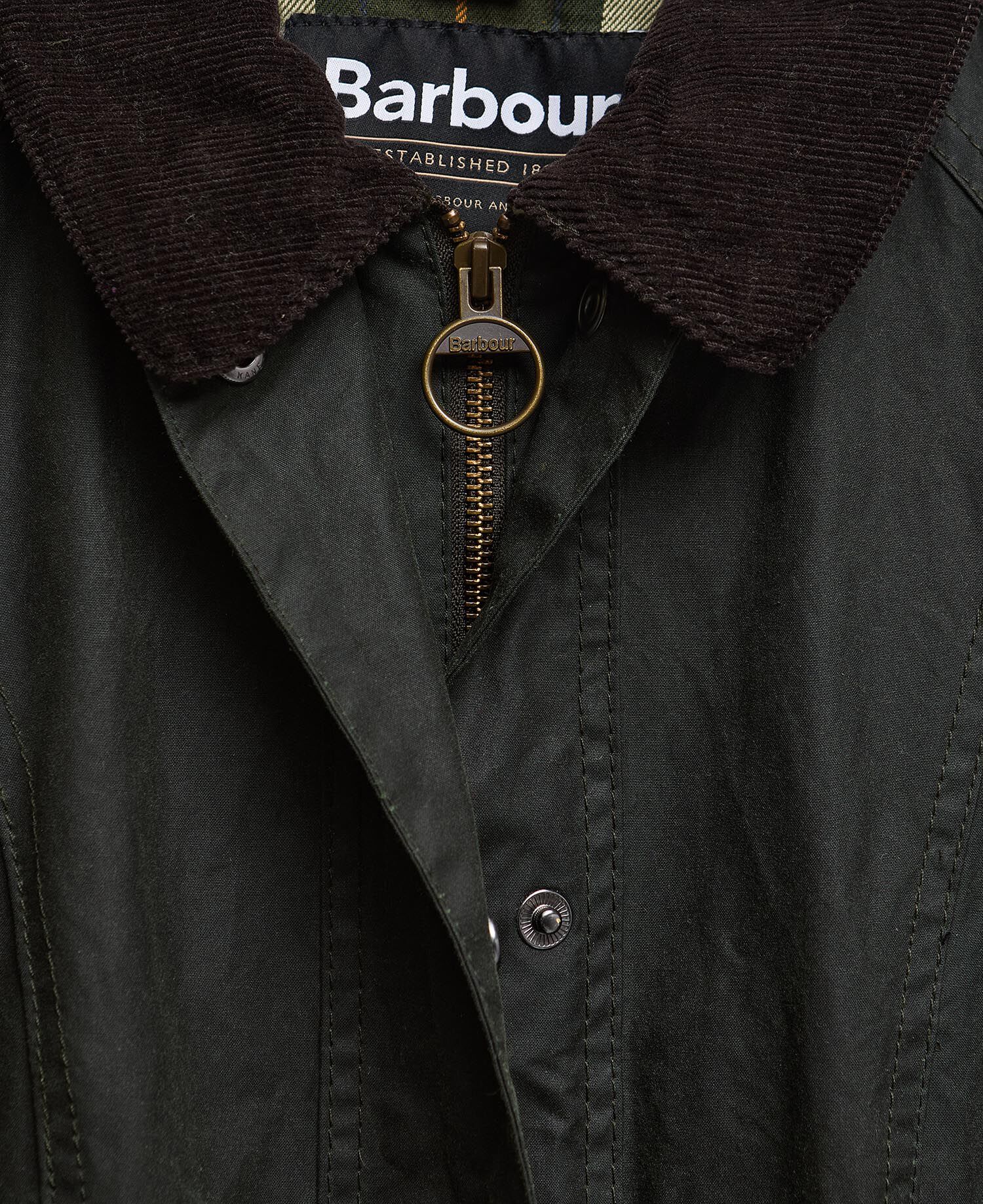 Barbour Re-Loved Beadnell Waxed Jacket - Size 14 Sage