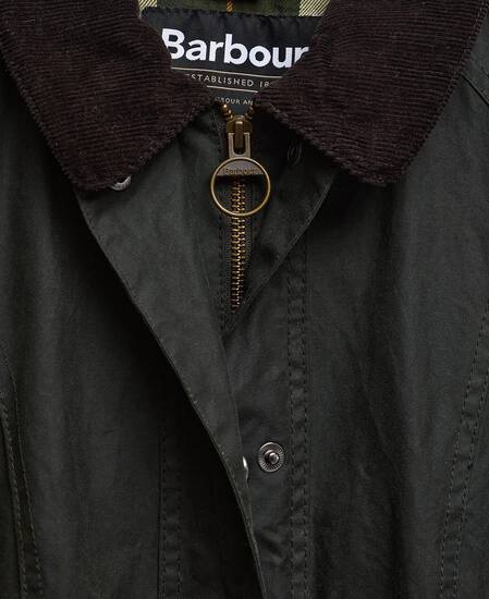 Barbour Re-Loved Beadnell Waxed Jacket - Size 14 Sage