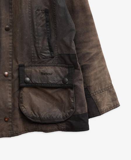 Barbour Re-Loved Beadnell Waxed Jacket - Size 12 Black