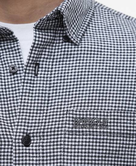 Watson Houndstooth Long-Sleeved Shirt Black