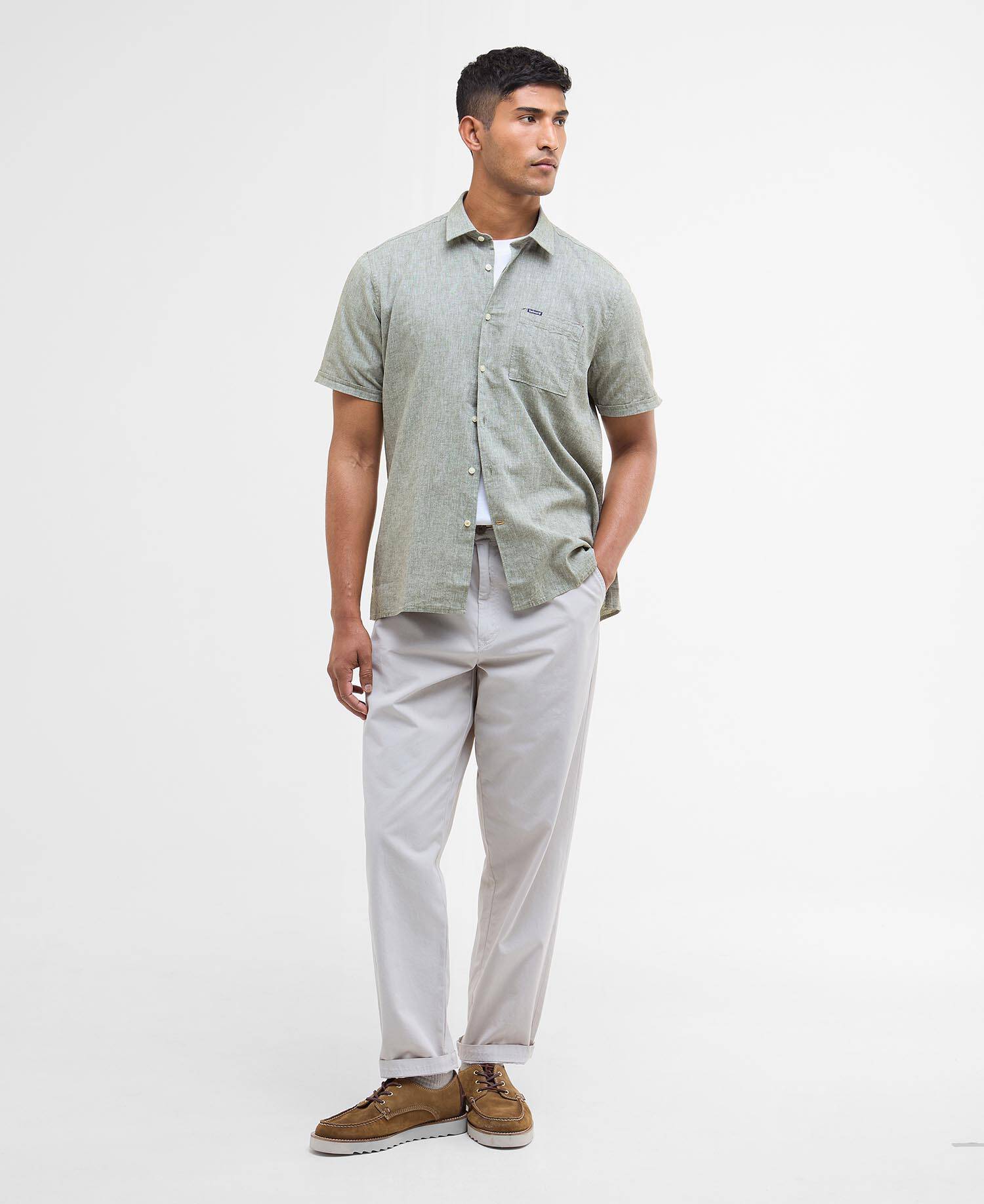 Nelson Regular Short-Sleeved Shirt Bleached Olive image number 1