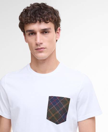 Arnside Tartan Pocket T-Shirt White