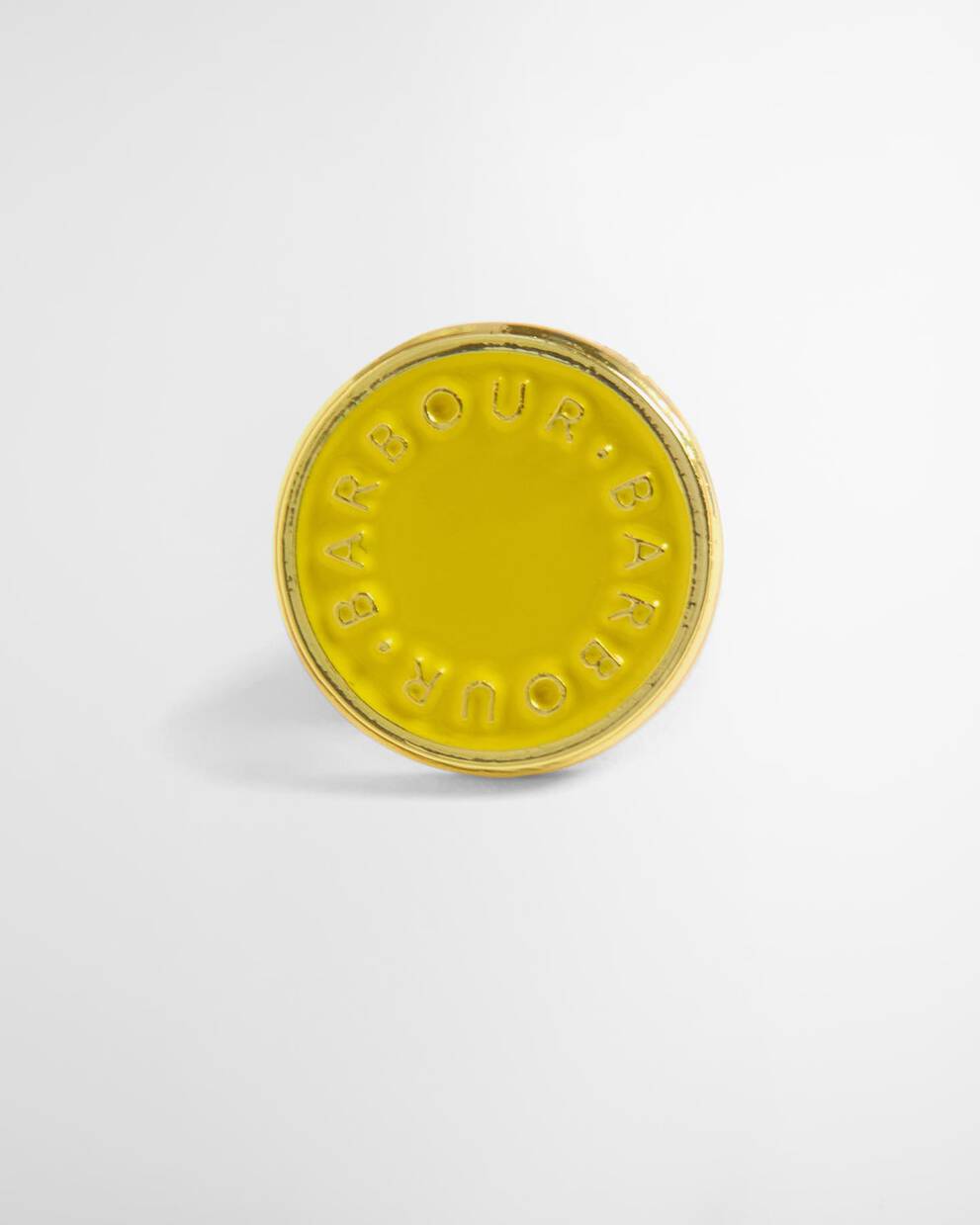 Barbour Yellow Button Pin Badge