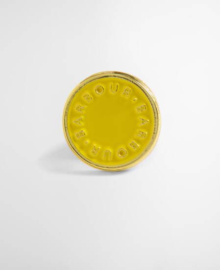 Barbour Yellow Button Pin Badge Yellow