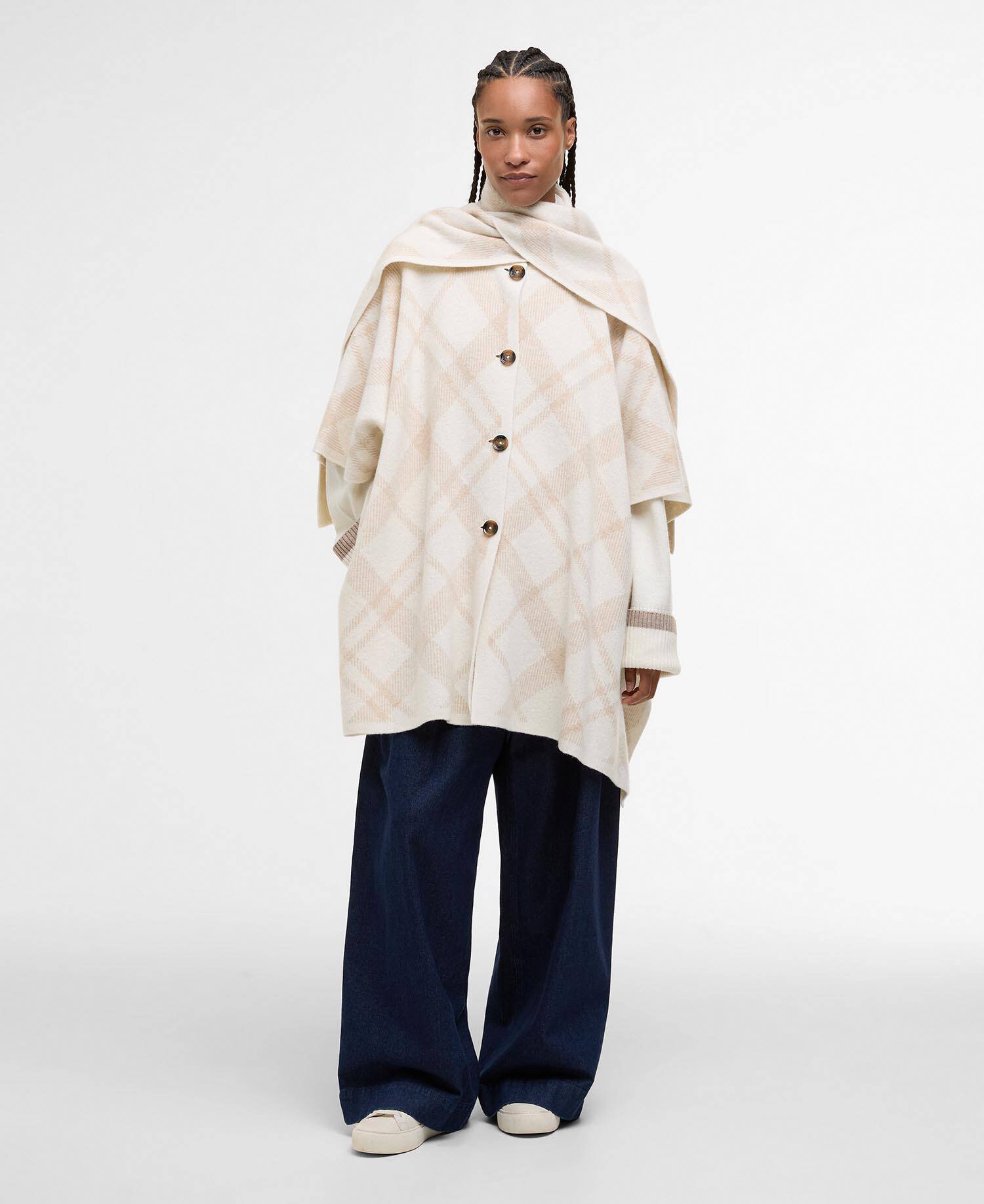 Vienna Tartan Wool-Blend Cape Multi image number 1