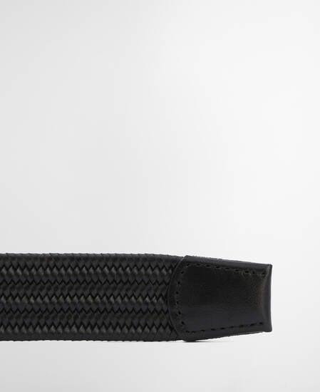 Stretch Leather Belt Black