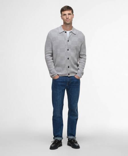 Falton Knitted Cardigan Grey Marl