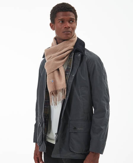 Plain Lambswool Scarf Light Brown