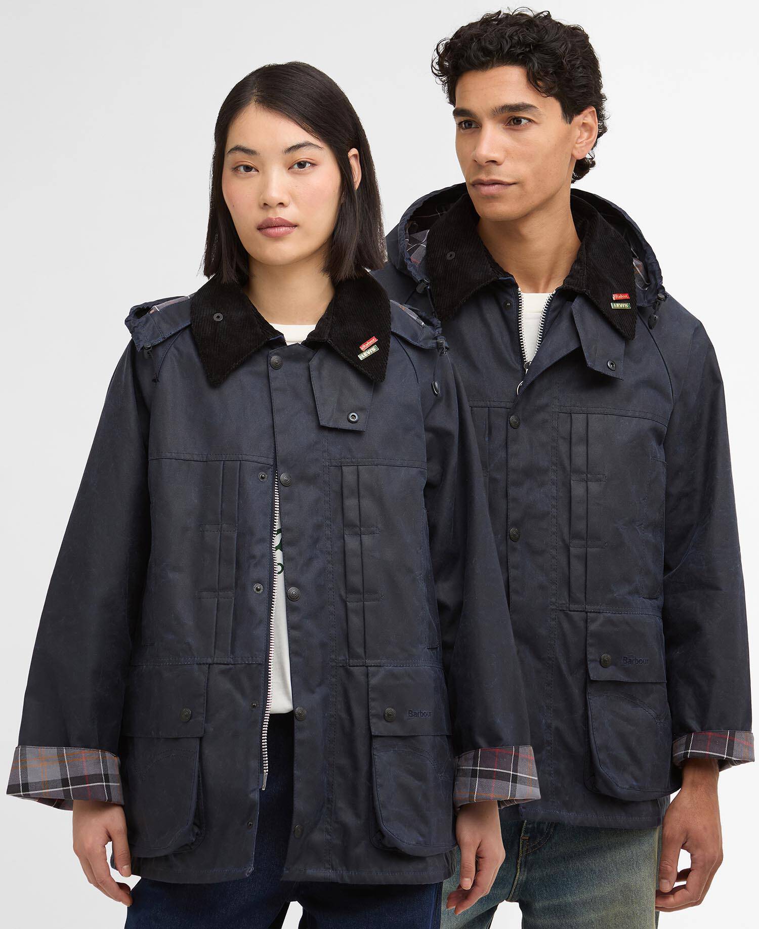 Barbour x Levi's Oversized Bedale Waxed Jacket Royal Navy image number 0