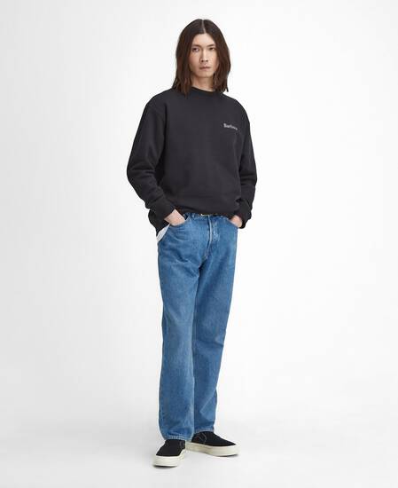 Brushed Nicholas Oversized Crew Neck Jumper Classic Black
