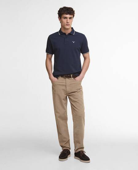 Fielding Tailored Short-Sleeved Polo Shirt Navy