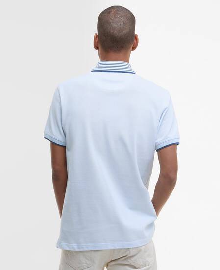Denwick Short-Sleeved Polo Shirt Bleached Blue Denwick Short-Sleeved Polo Shirt Bleached Blue