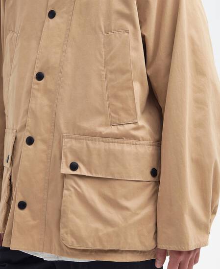 Peached Oversized Bedale Casual Jacket Stone