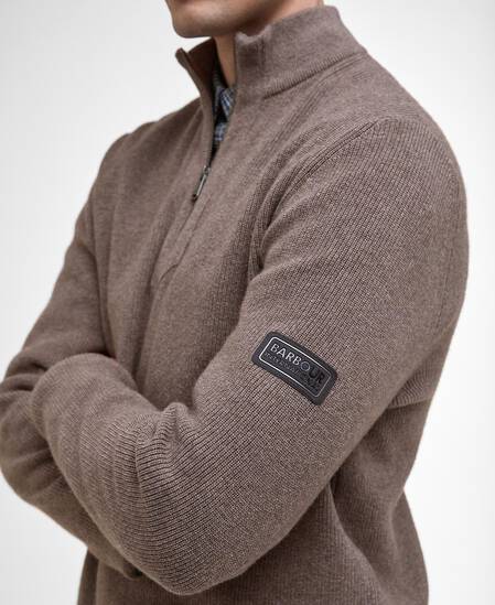 Maglione Crawley con zip corta Brindle