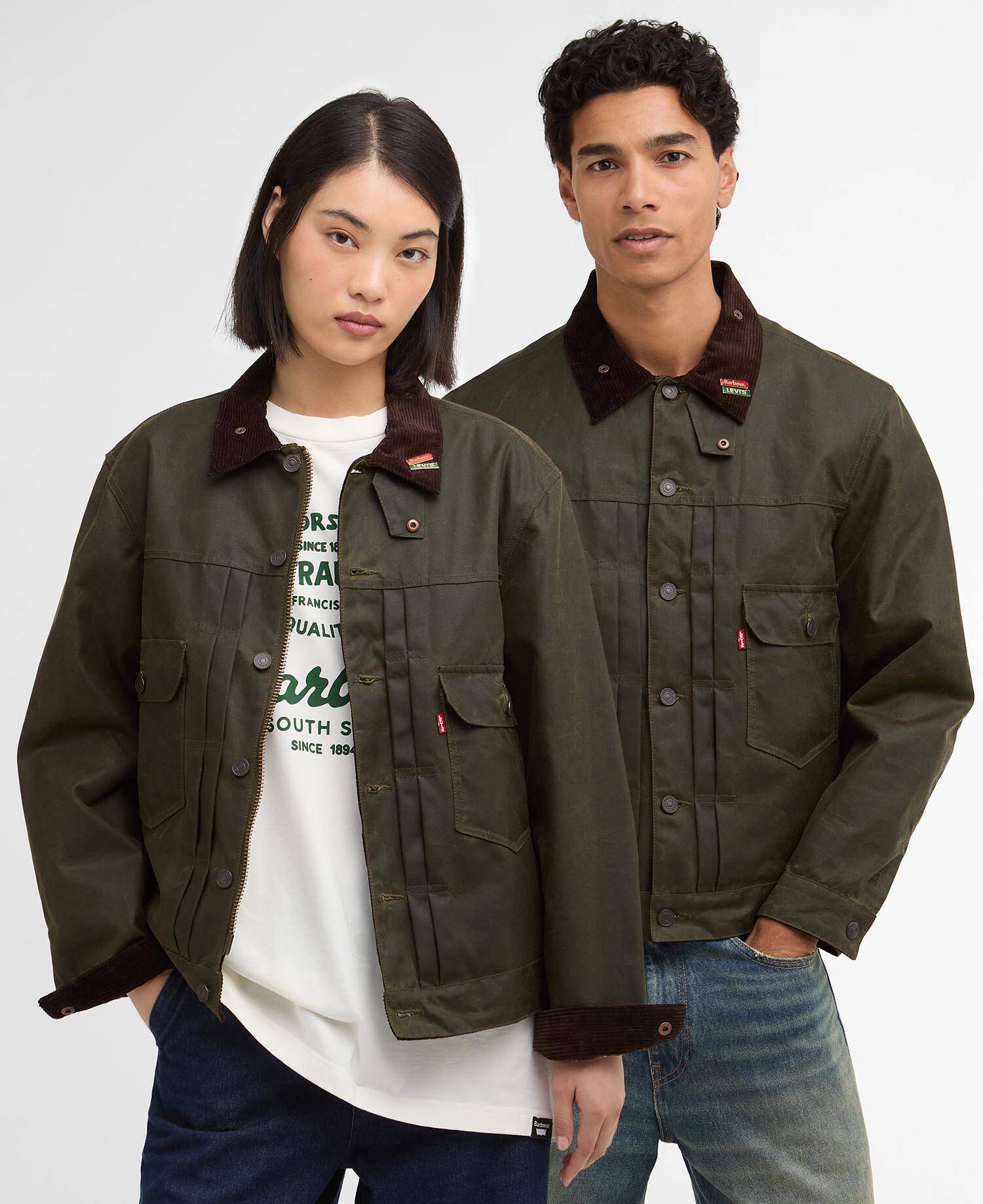 Barbour x Levi's Type II Waxed Jacket Archive Olive image number 0