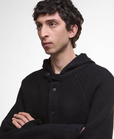 Cardigan con cappuccio lavorato a maglia Middens