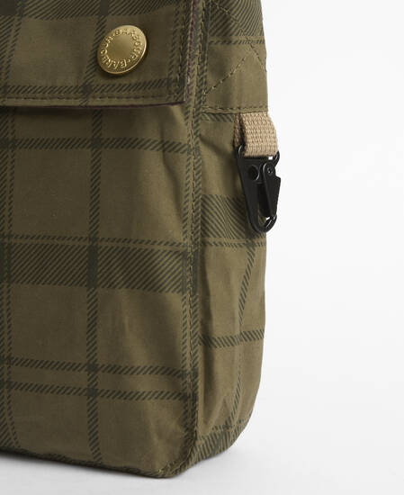 Transport Crossbody Bag Dusky Green Tartan