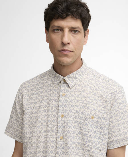 Wildfell Printed Short-Sleeved Relaxed Shirt Neutral