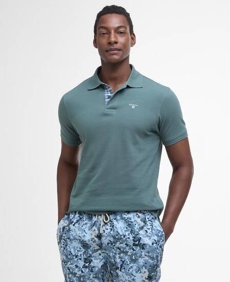 Tartan Pique Polo Shirt Vintage Teal