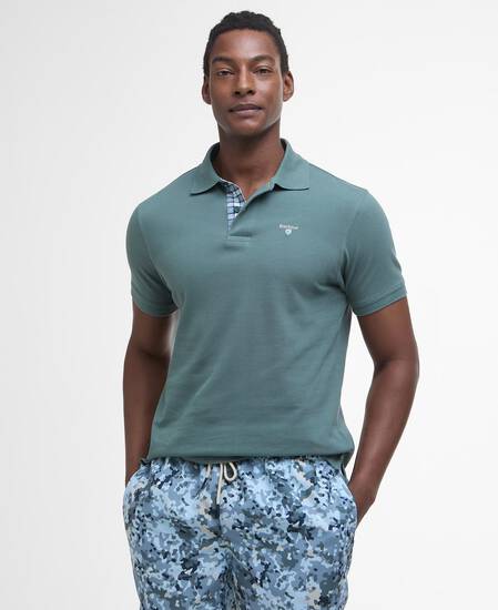 Tartan Pique Polo Shirt Vintage Teal