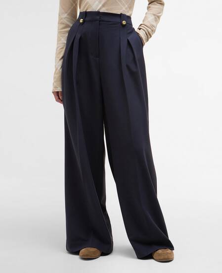 Avery Wide Leg Trousers Dark Navy
