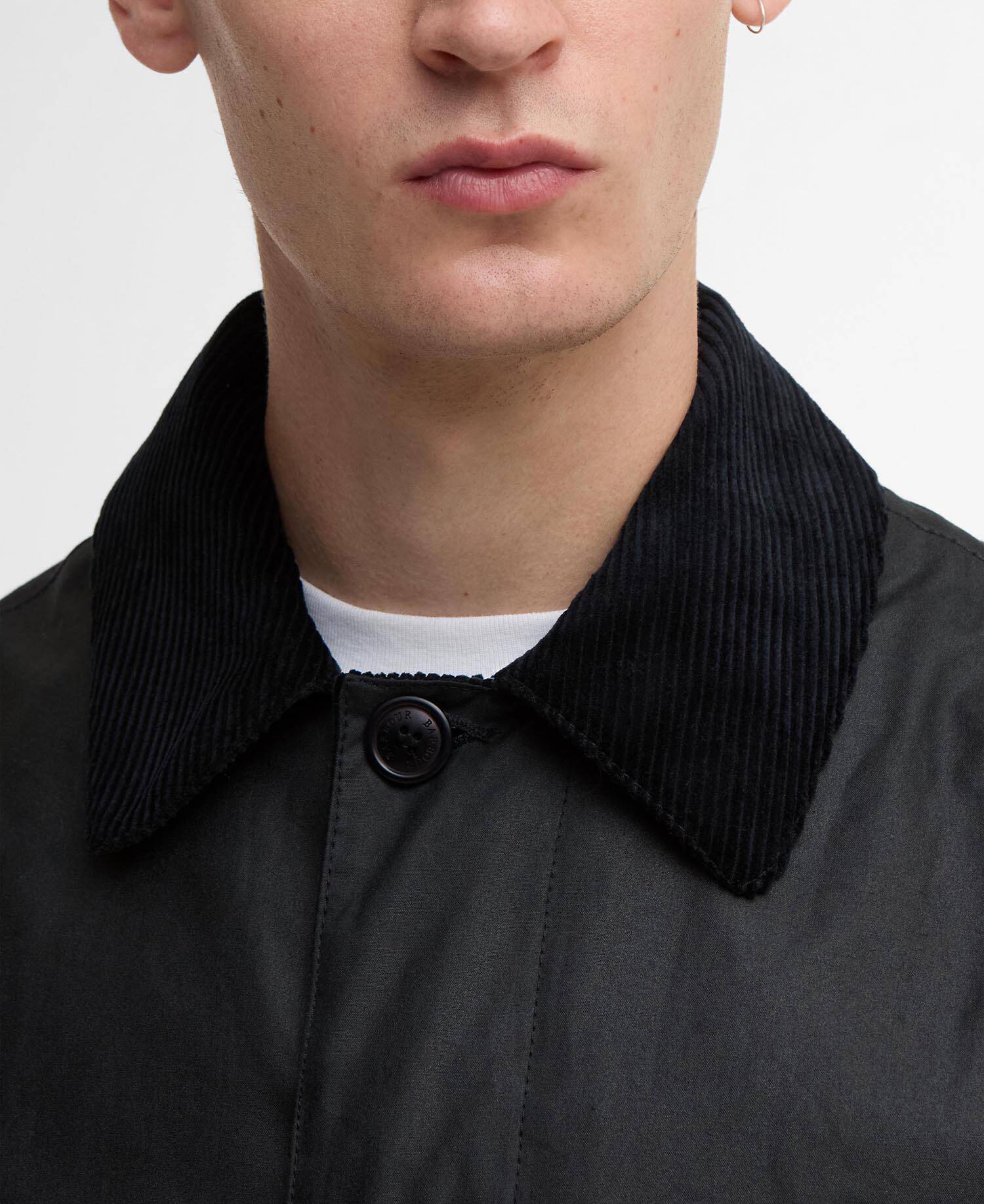 Barbour x Baracuta Tyne Waxed Car Coat Navy image number 3