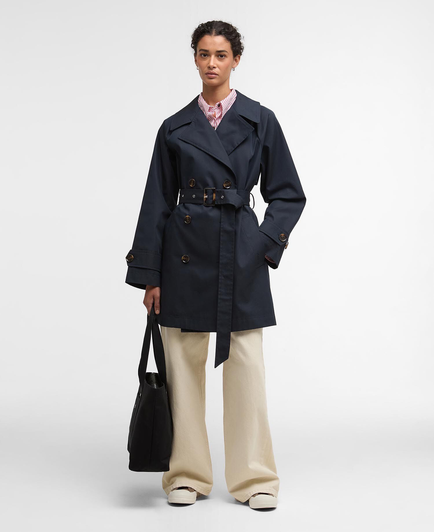Adare Showerproof Trench Coat Dark Navy/Dress Navy Tartan
