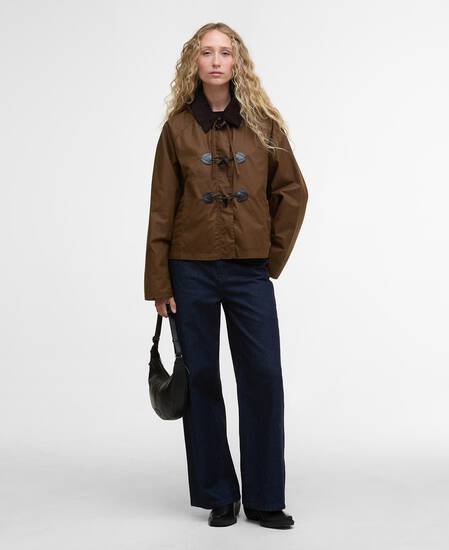 Myra Waxed Duffle Coat Bark/Hessian Tartan