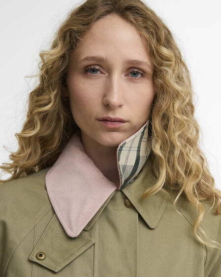 Cropped Beadnell Casual Jacket Bleached Olive/Ancient/Gardenia