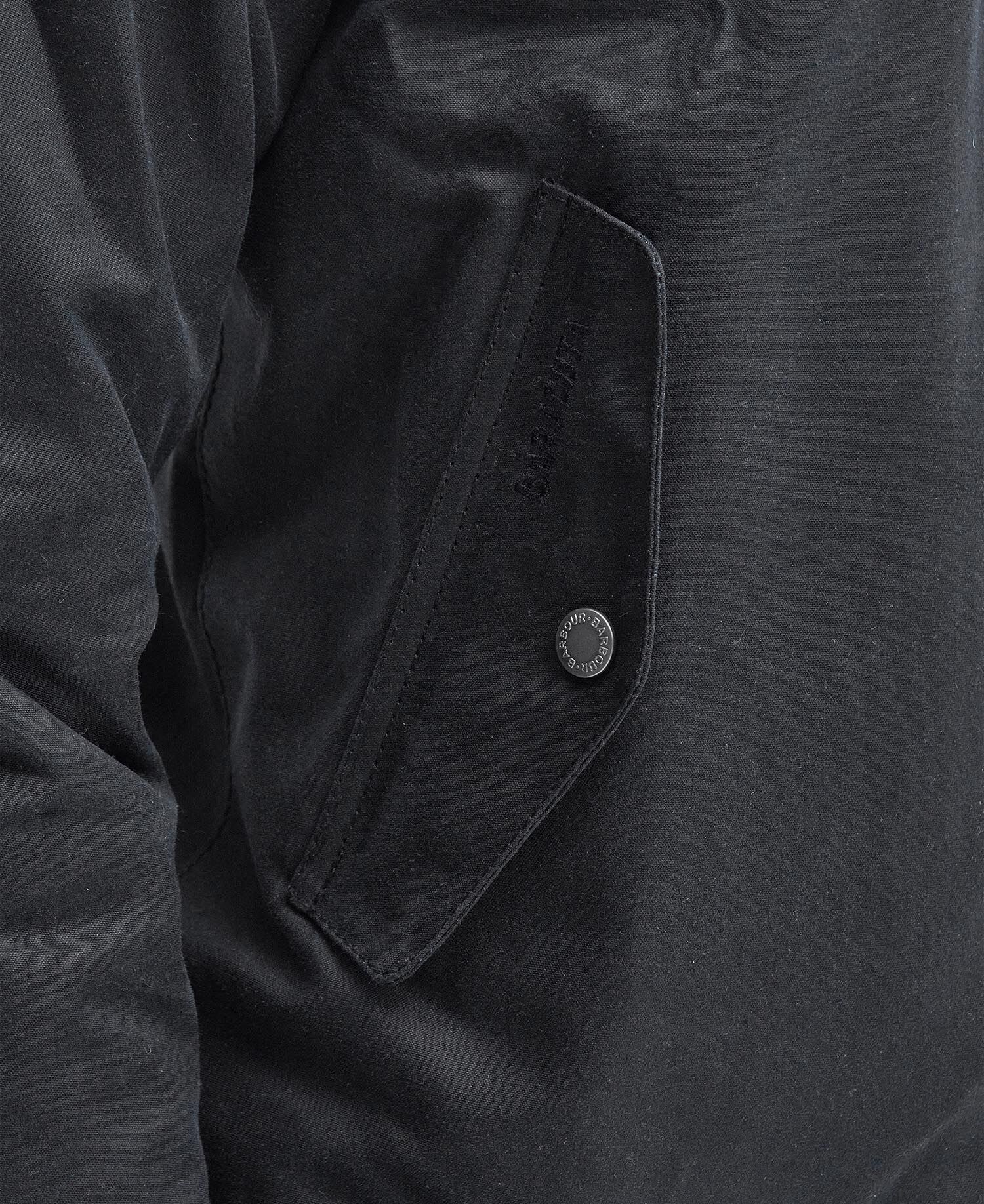 Barbour x Baracuta Porton Waxed Harrington Jacket Black