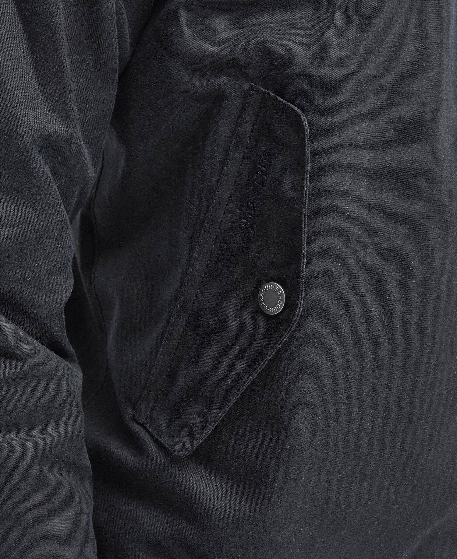 Barbour x Baracuta Porton Waxed Harrington Jacket Black image number 7