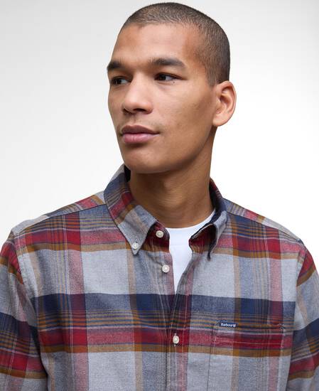 Portdown Tailored Long-Sleeved Shirt Light Grey Marl