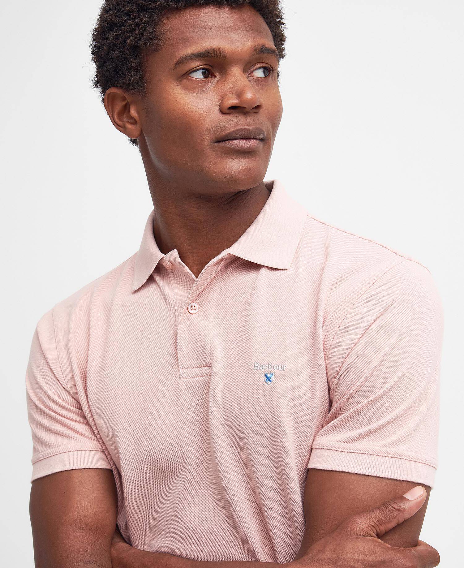 Sports Short-Sleeved Polo Shirt Pink Mist image number 3