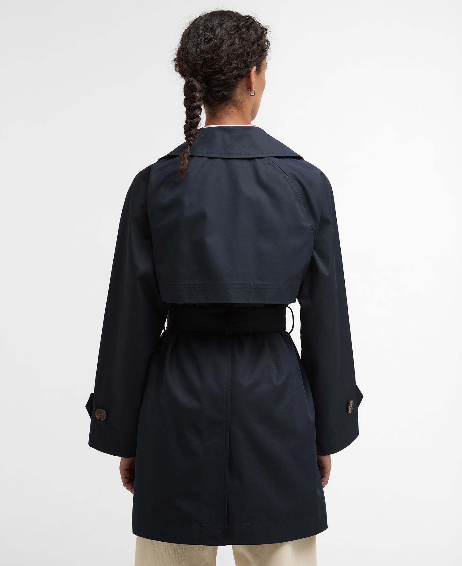 Adare Showerproof Trench Coat Dark Navy/Dress Navy Tartan