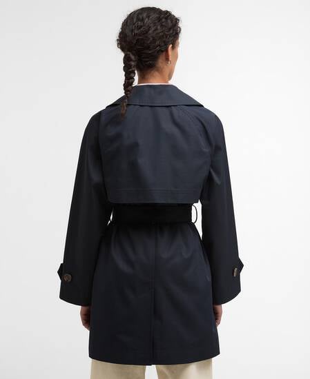 Adare Showerproof Trench Coat Dark Navy/Dress Navy Tartan