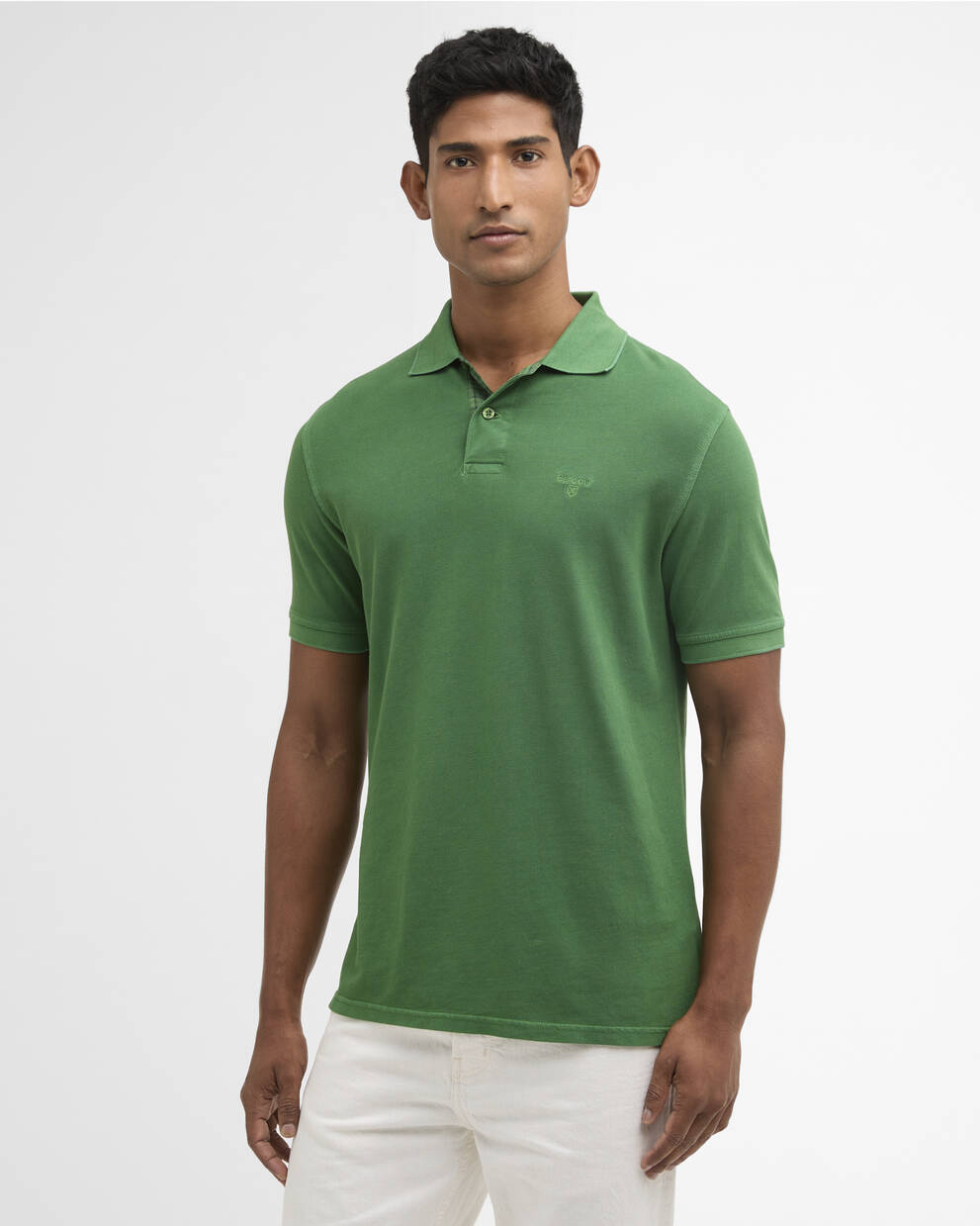 Poloshirt Washed Tartan Tailored Pique