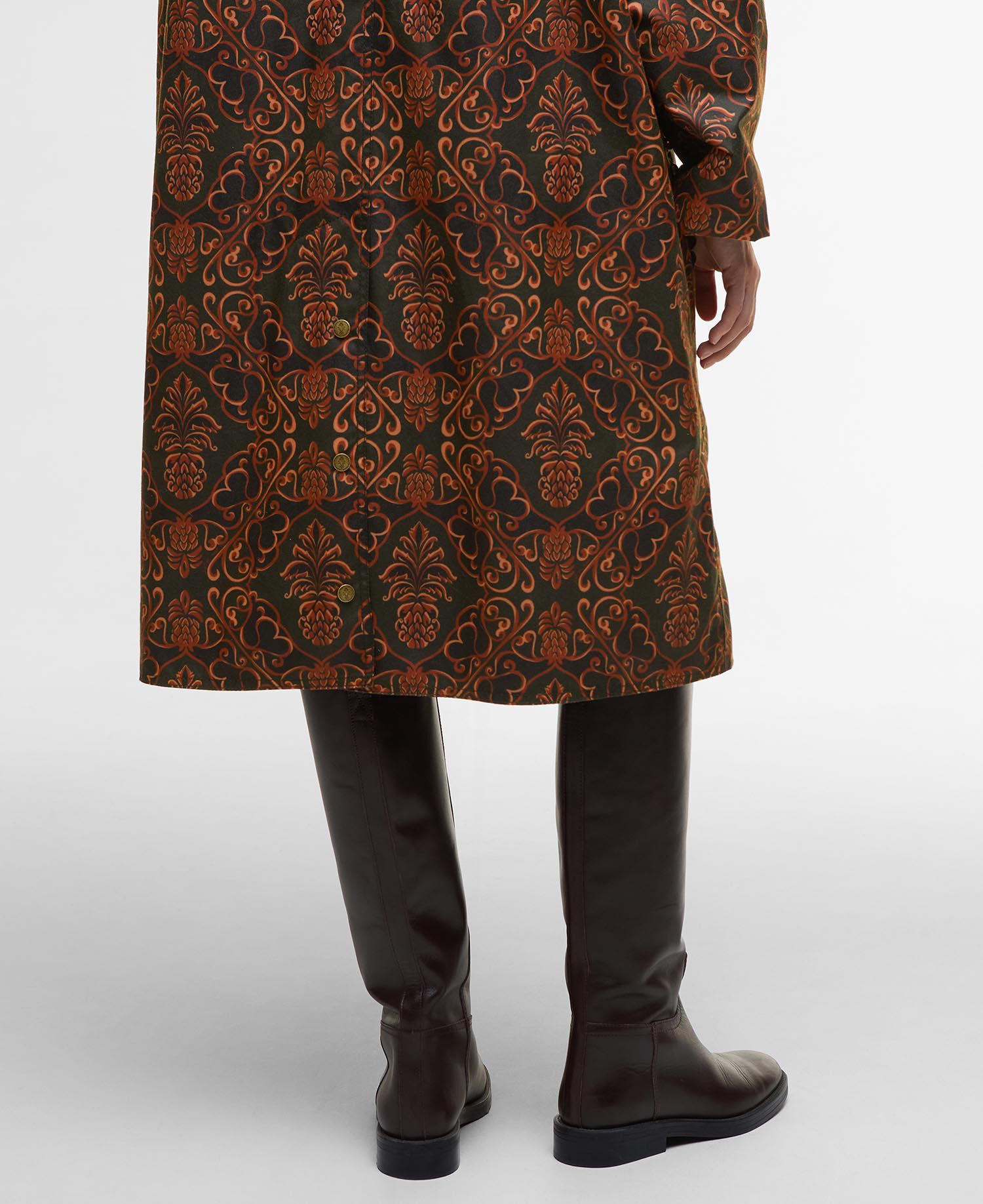 Barbour FARM Rio Luana Waxed Jacket Pineapple/Green Heart Print