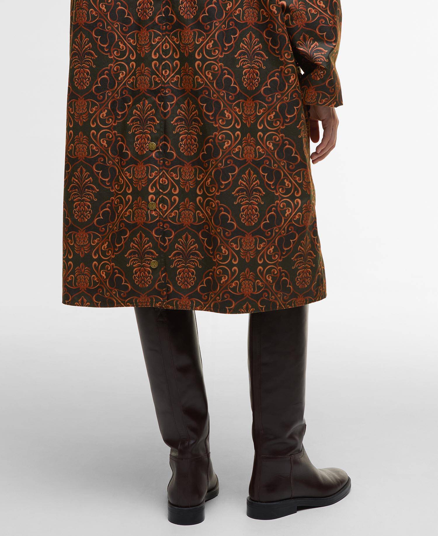 Barbour FARM Rio Luana Waxed Jacket Pineapple/Green Heart Print image number 5