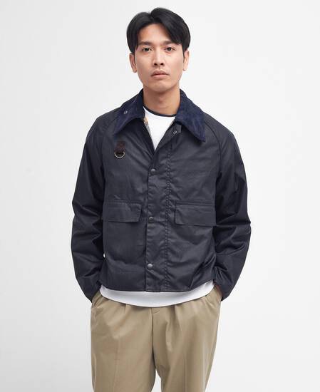 Spey Slim Waxed Jacket Classic Navy