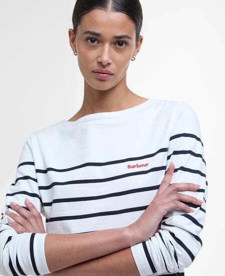 Bradley Striped Long-Sleeved T-Shirt Cloud Stripe