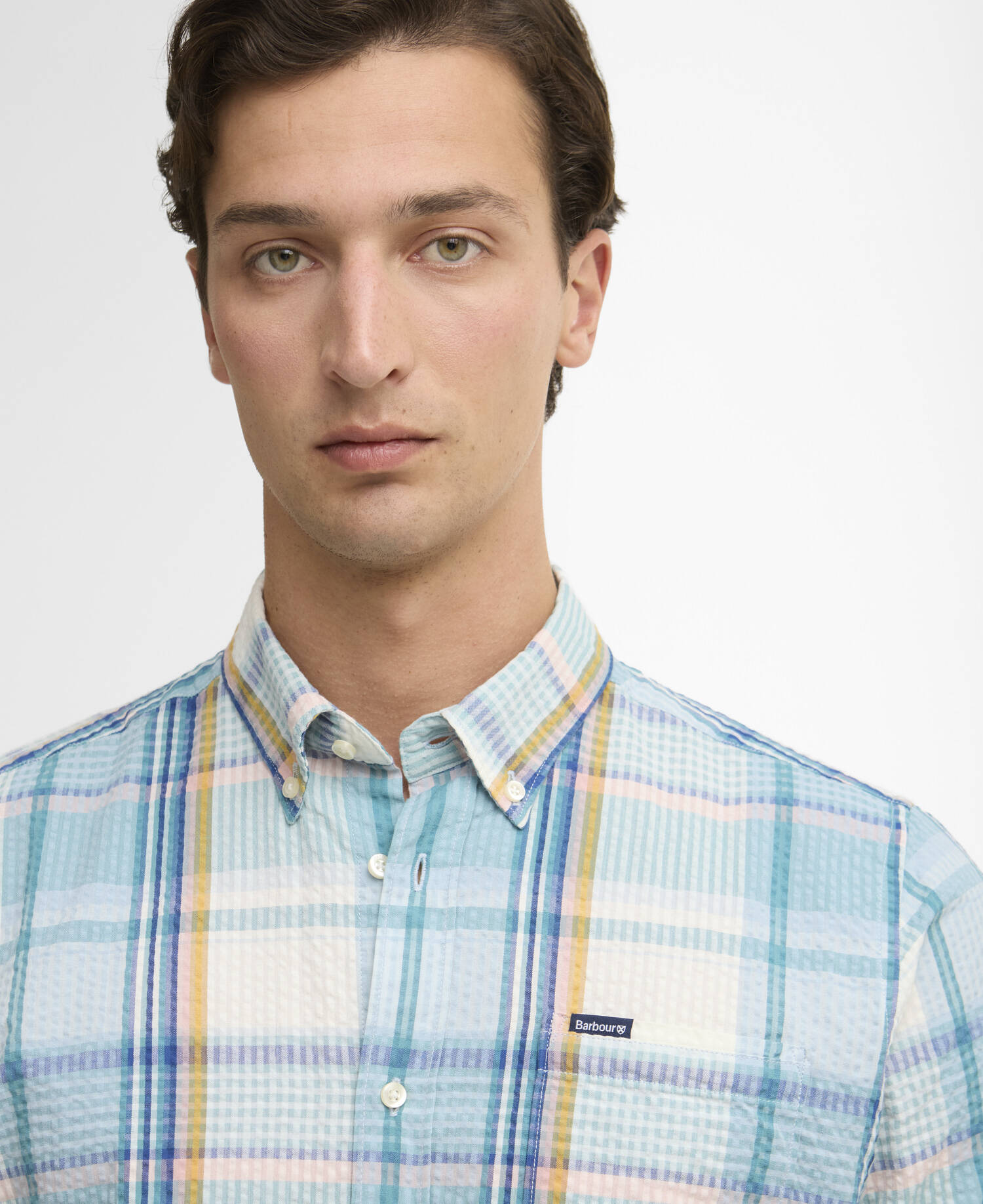 Rockcliffe Tailored Short-Sleeved Shirt Light Teal image number 3