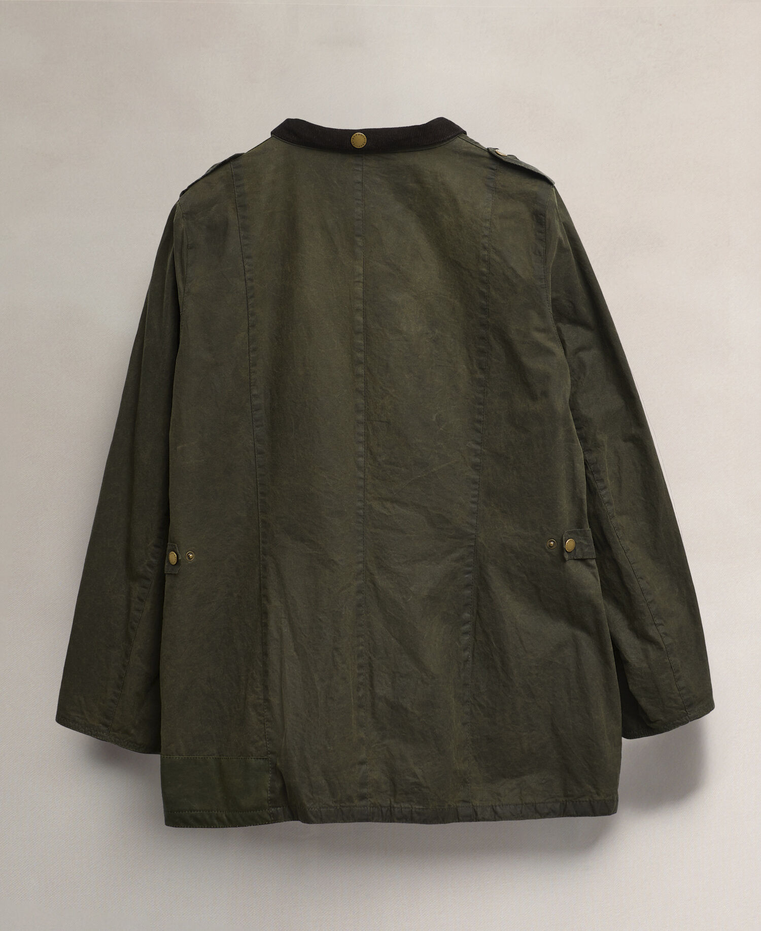 Barbour Re-Loved Defence Waxed Jacket - Size 18 Olive
