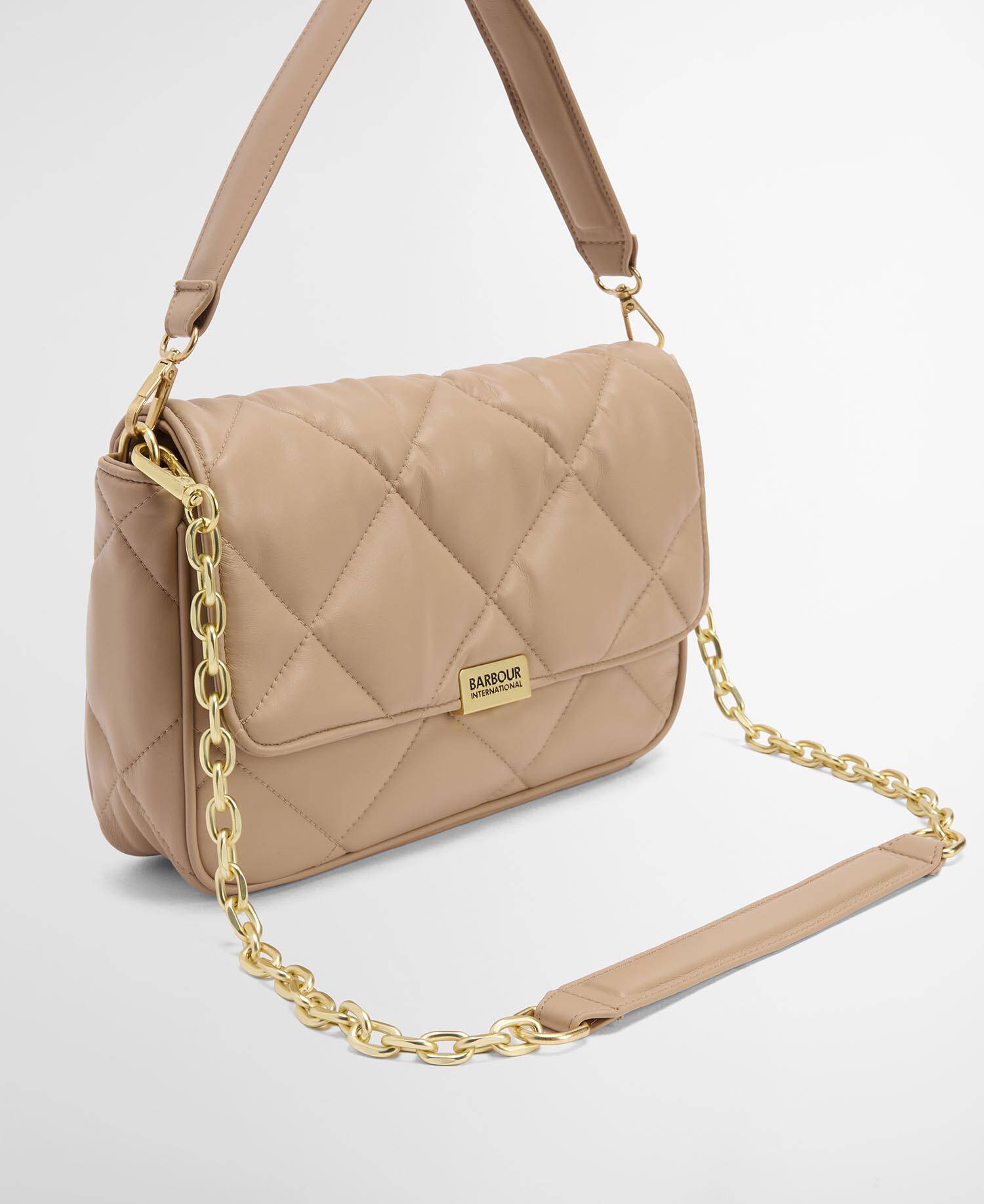 Soft Quilted Shoulder Bag Camel image number 5