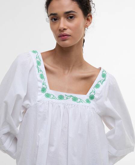 Ash Embroidered Blouse White