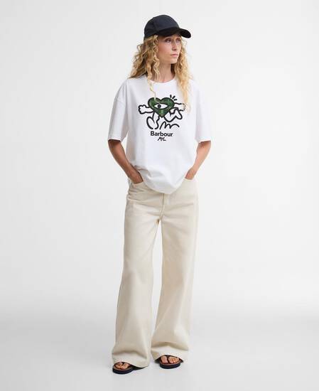 Barbour x Mul T-Shirt Ouseburn Oversized White