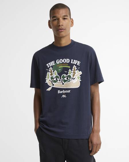 Barbour x Mul T-Shirt Good Life Relaxed Navy