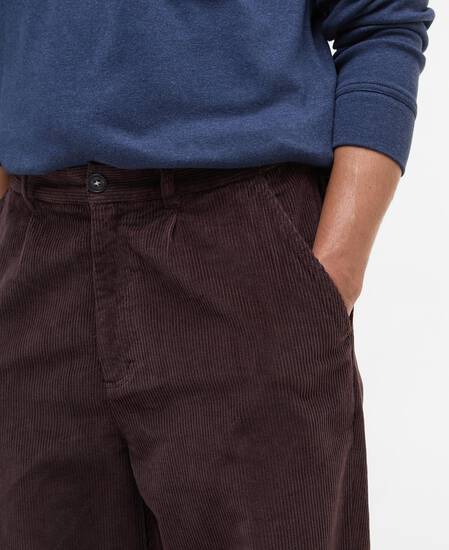 Stretch Cord Relaxed Trousers Dark Oak